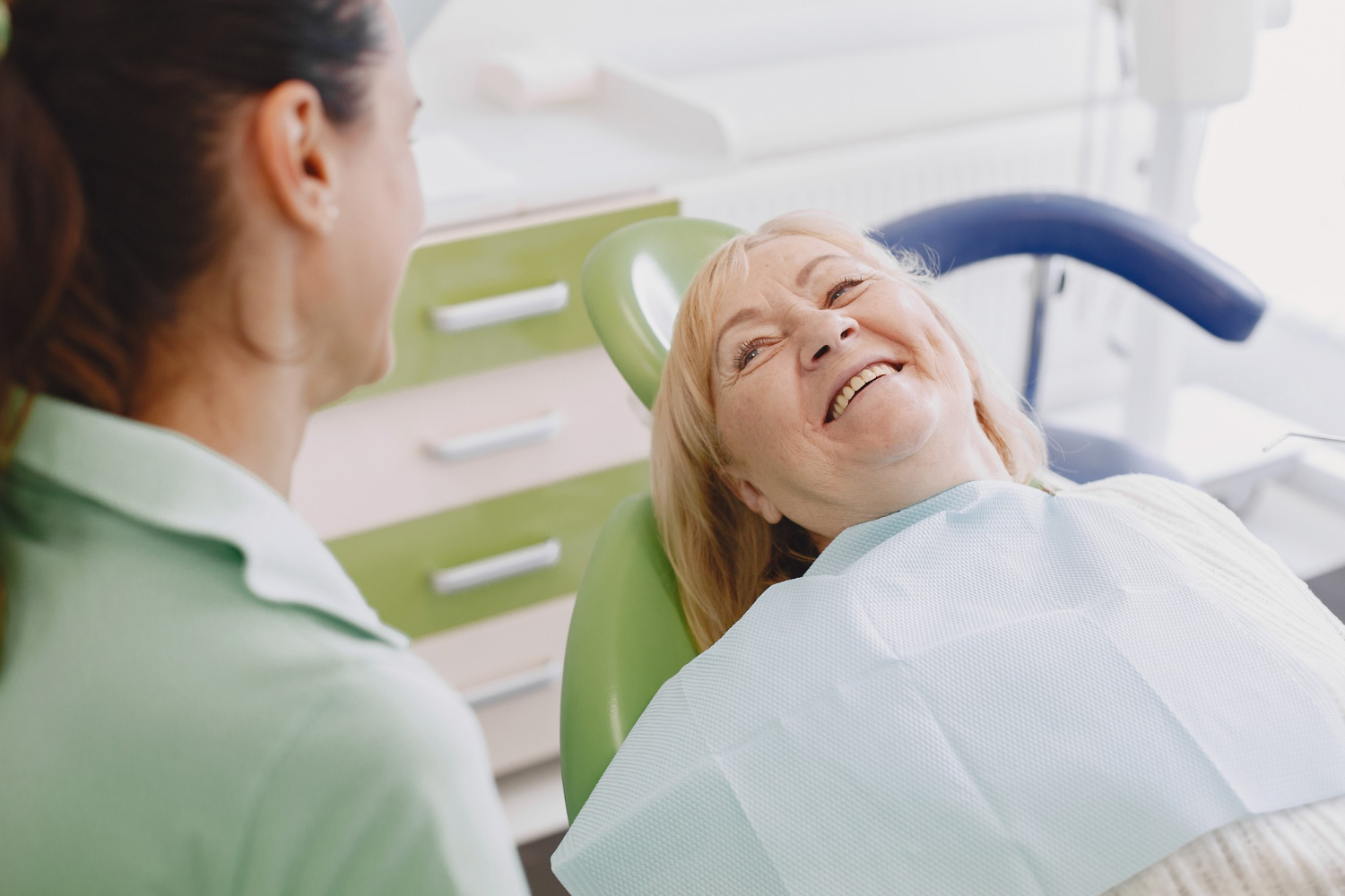 Senior patient enjoying a comfortable dental visit