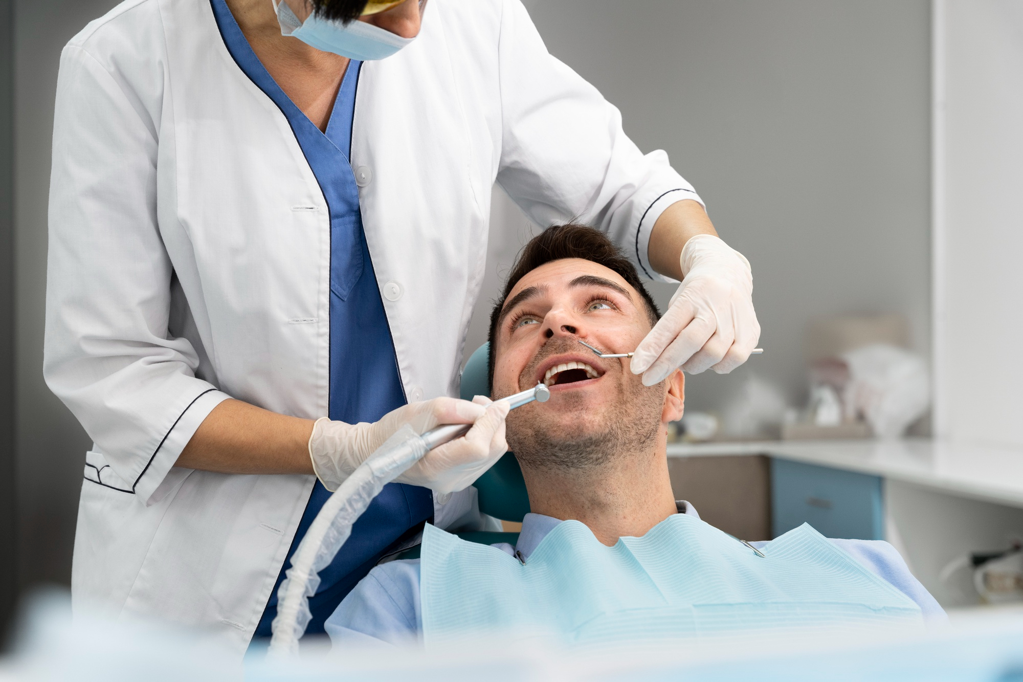 Adult patient receiving modern dental care