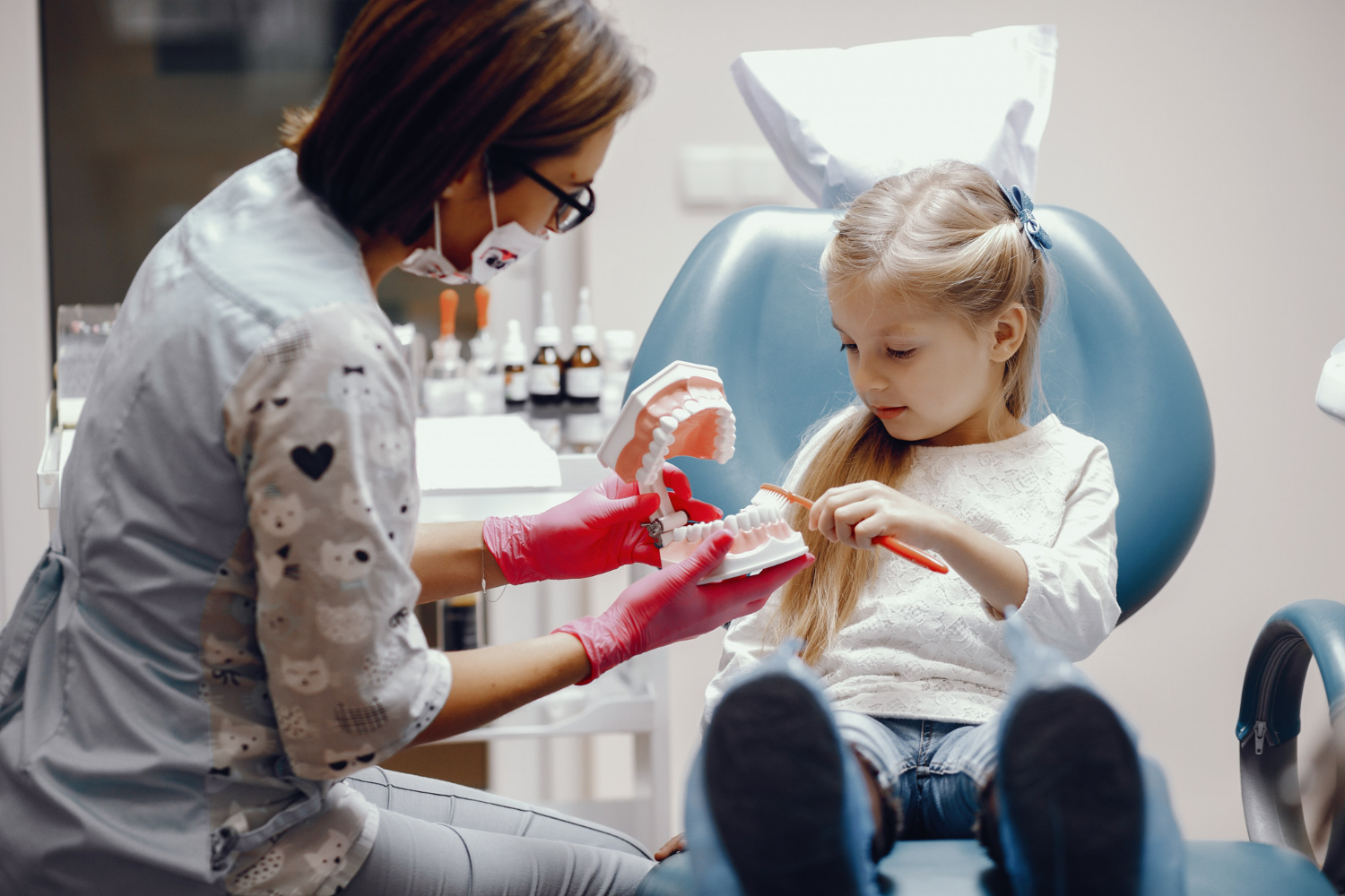 Young child receiving gentle pediatric dental care
